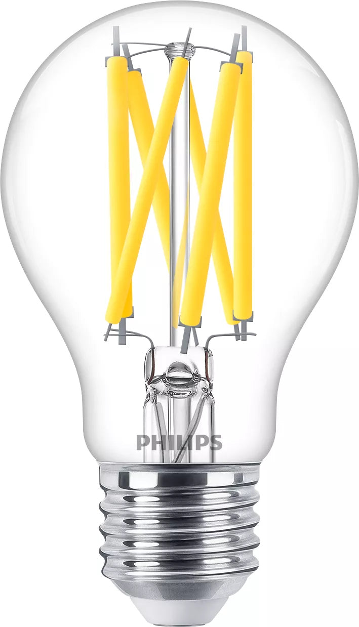 Philips by Signify Philips LED-Leuchtmittel E27 A-Form – Warmweiss 2200–2700 K, 1521 lm, 10,5 W, dimmbar – 1 Stk. – Klar