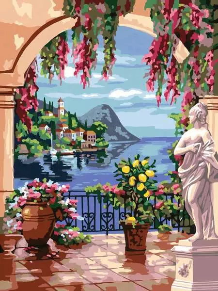 Ravensburger CreArt – Malen-nach-Zahlen-Set – Lago Maggiore – 30 × 40 cm – ab 14 Jahren
