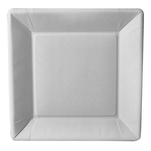 Papstar Teller, Papier/Karton, quadratisch – 22,5 × 22,5 cm – weiss – FSC – 50 Stk.