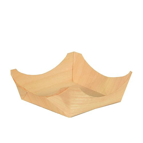 Papstar Schale/Schüssel, Kiefernholz, Quadratisch – 8 × 8 × 3 cm, Natur – 50 Stk.