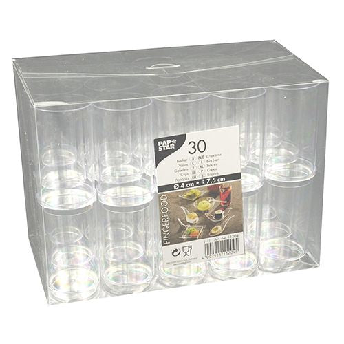 Papstar Schale, PS, rund – 60 ml, Ø 4 cm, transparent – 30 Stk.