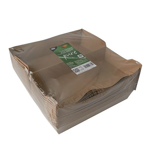 Papstar Take-away-Box PURE, Papier/Karton – 220 × 107 × 75 mm, braun – FSC – 25 Stk.
