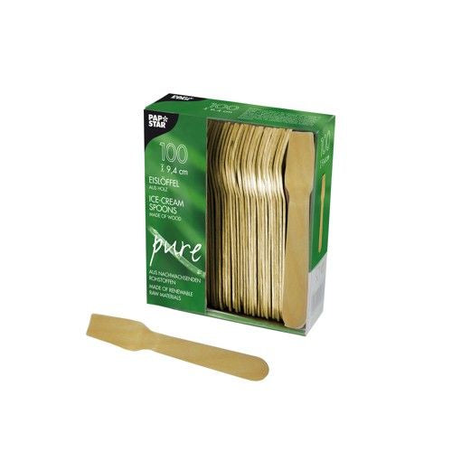 Papstar Holz-Eislöffel pure, 9,4 cm – 100 Stk.
