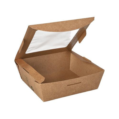 Papstar Schale PURE, Papier/Karton, quadratisch – 650 ml, 140 × 140 × 45 mm, braun – FSC – 40 Stk.