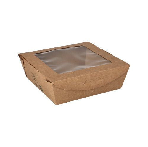Papstar Schale PURE, Papier/Karton, quadratisch – 650 ml, 140 × 140 × 45 mm, braun – FSC – 40 Stk.