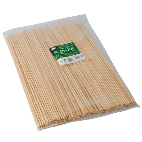 Papstar Schaschlikspiesse 200 Stk., 40 cm, Ø 0,5 cm, Holz, natur