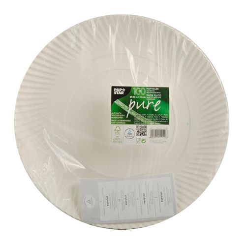 Papstar Papier/Karton Teller, rund – Ø 32 cm, weiss – FSC – 100 Stk.