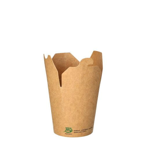 Papstar Take-away-Box, Papier/Karton – 230 ml, 65 × 58 × 75 mm, braun – FSC – 25 Stk.