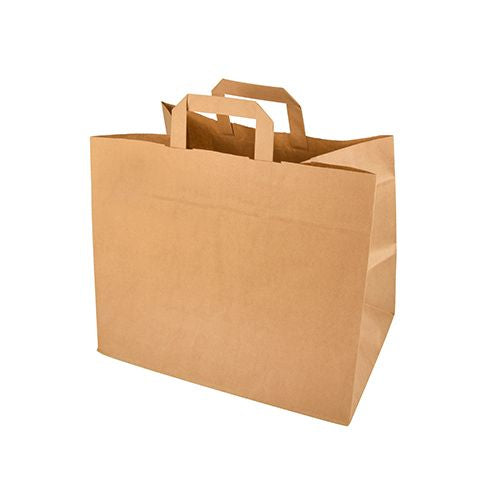 Papstar Papierbeutel – braun, Kraftpapier, 32 × 27 × 17 cm, 50 Stück