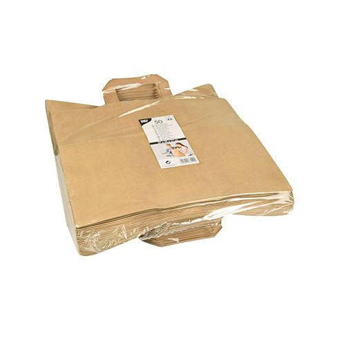 Papstar Papierbeutel – braun, Kraftpapier, 32 × 27 × 17 cm, 50 Stück