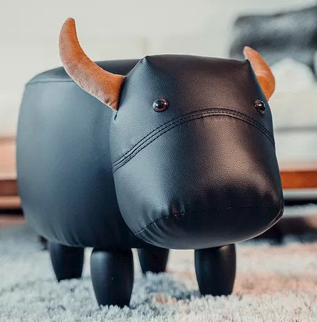 Zoosy Hocker – B 66 × T 34 × H 37 cm – Textil, Holz, Schwarz – für Kinder