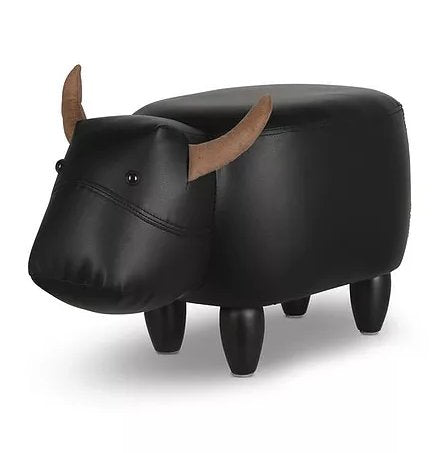 Zoosy Hocker – B 66 × T 34 × H 37 cm – Textil, Holz, Schwarz – für Kinder