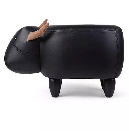 Zoosy Hocker – B 66 × T 34 × H 37 cm – Textil, Holz, Schwarz – für Kinder