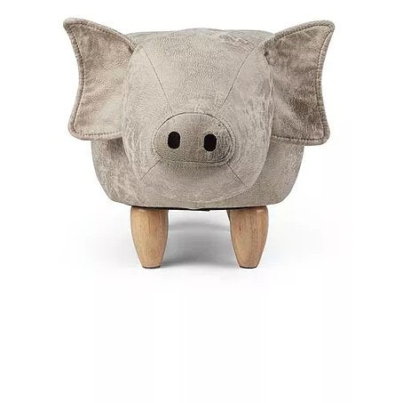 Zoosy Kinderstuhl Schwein – 66 × 34 × 36 cm – Schaumstoff & Textil – Grau