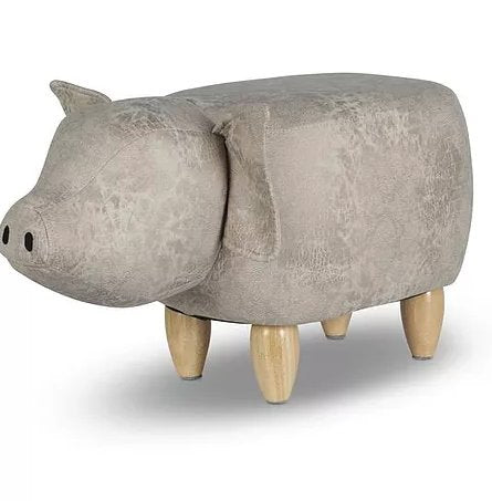 Zoosy Kinderstuhl Schwein – 66 × 34 × 36 cm – Schaumstoff & Textil – Grau