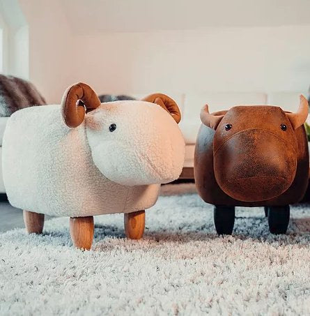 Zoosy Schaf Kinder-Bürostuhl – Schaumstoff/Textil – Weiss, Tiermotiv