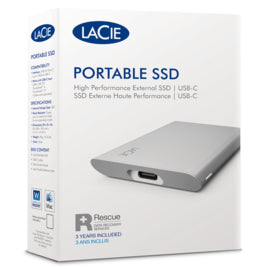 LaCie Portable SSD V2 – 1 TB, USB 3.2 Gen 2 (USB-C), für iPad (ab iPadOS 14)
