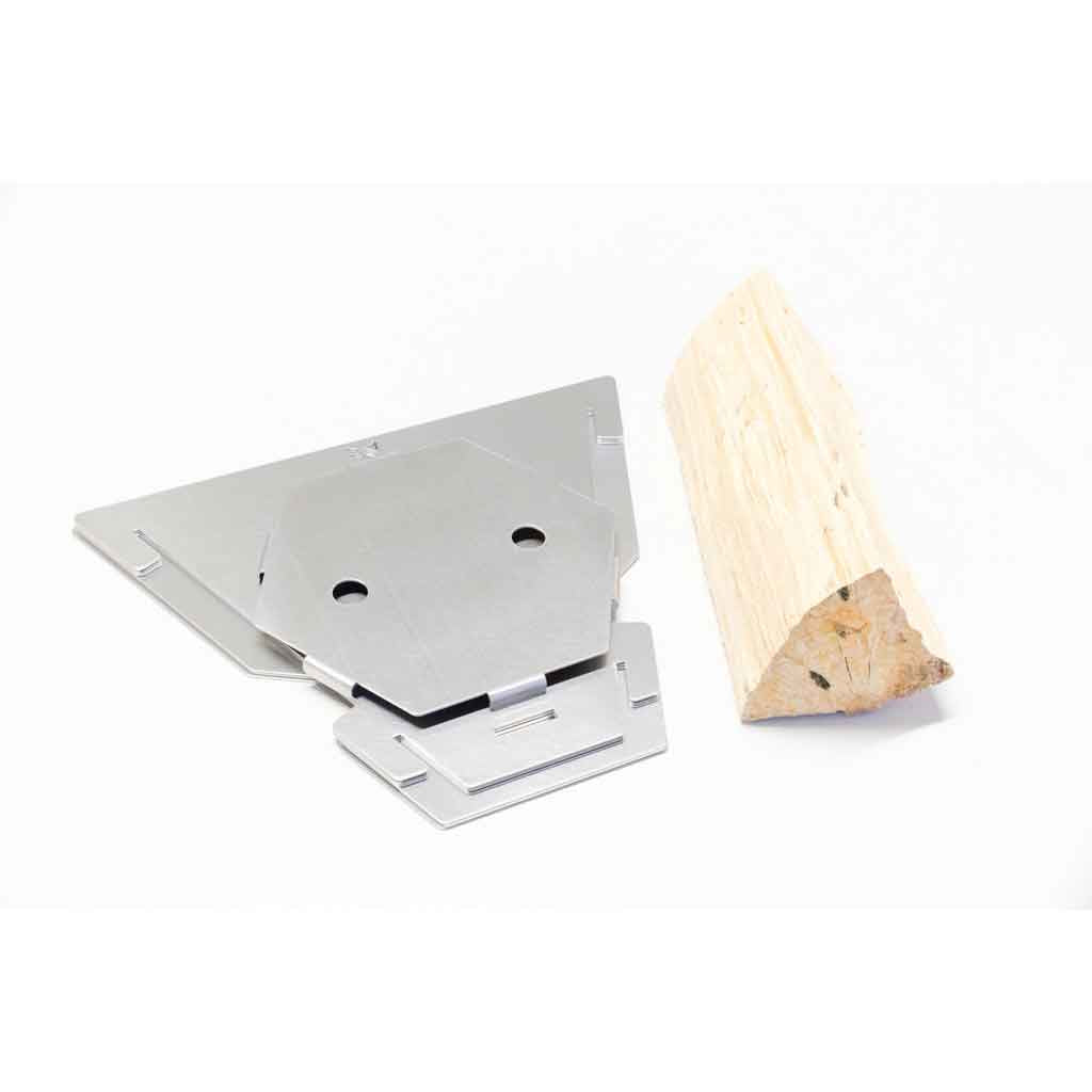 FENNEK Hexagon Feuerschale – Ø 59 × 18,5 cm – Edelstahl, Silber