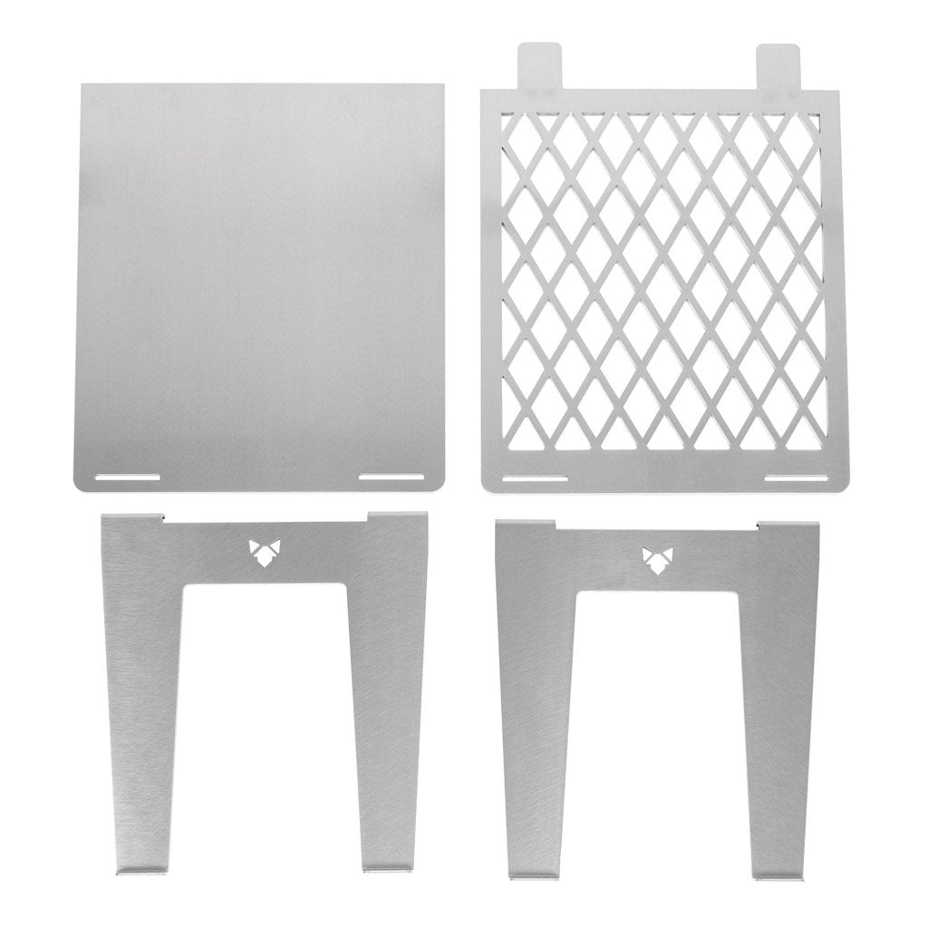 Fennek Grill 4FIRE – Edelstahl, zusammenklappbar, 62,8×24×22 cm – silber