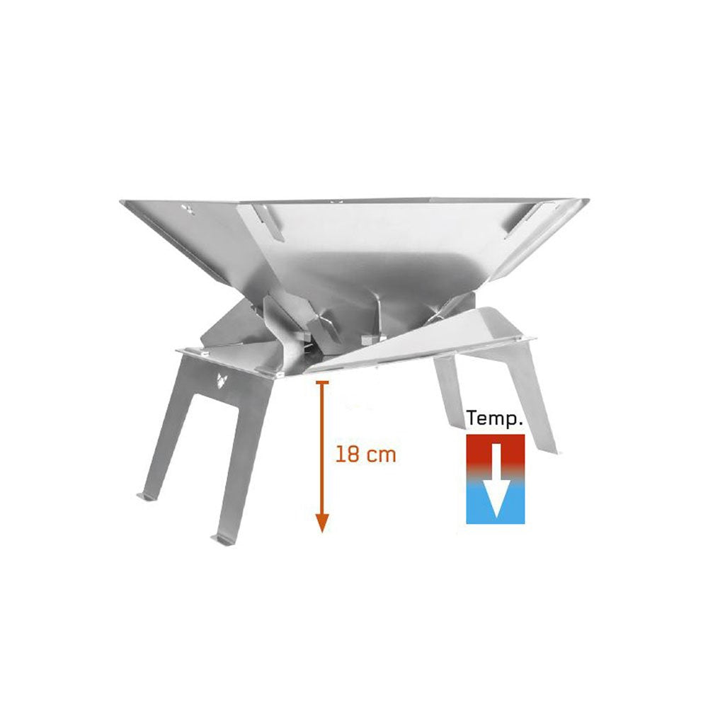 FENNEK Feuerschale – 52 × 42 × 25 cm – Edelstahl, Silber