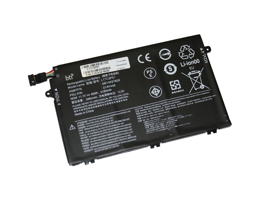BTI Notebook-Akku – für Lenovo – 45 Wh, 11,1 V (3 Zellen) – Schwarz