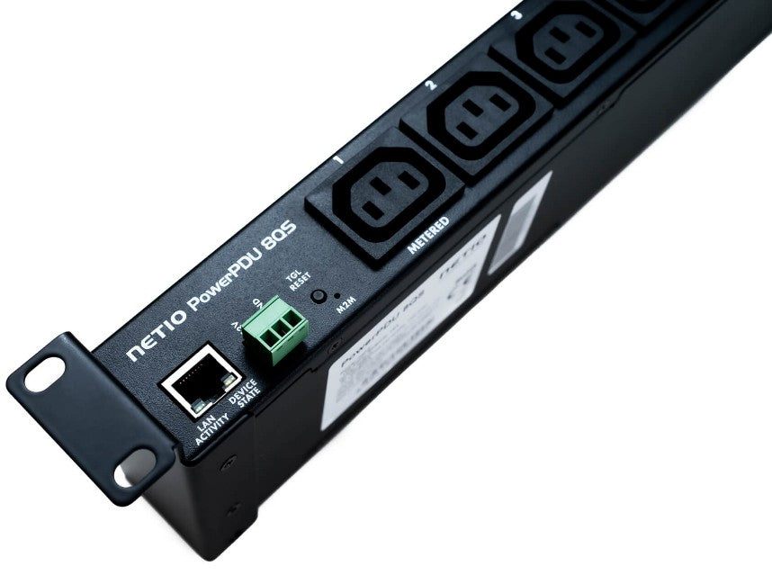 NETIO PowerPDU 8 QS – Rack-PDU Metered, 1-phasig, 8× IEC C13, 16 A, Stecker C20, 1U horizontal