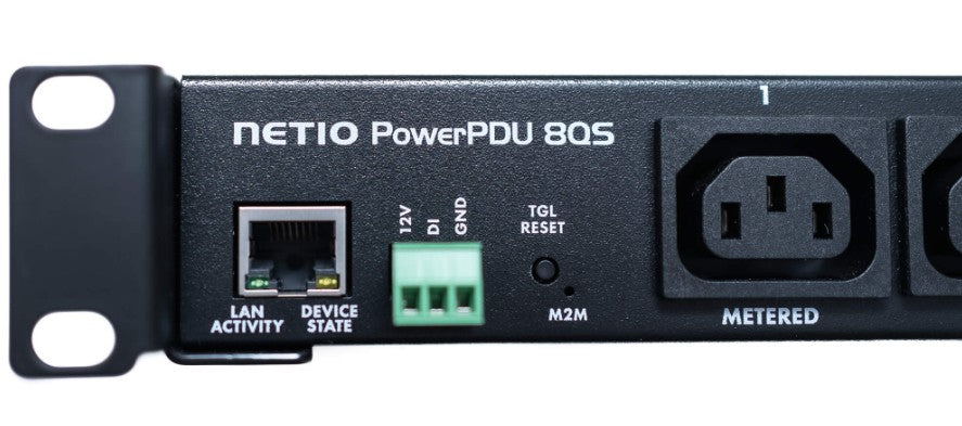 NETIO PowerPDU 8 QS – Rack-PDU Metered, 1-phasig, 8× IEC C13, 16 A, Stecker C20, 1U horizontal
