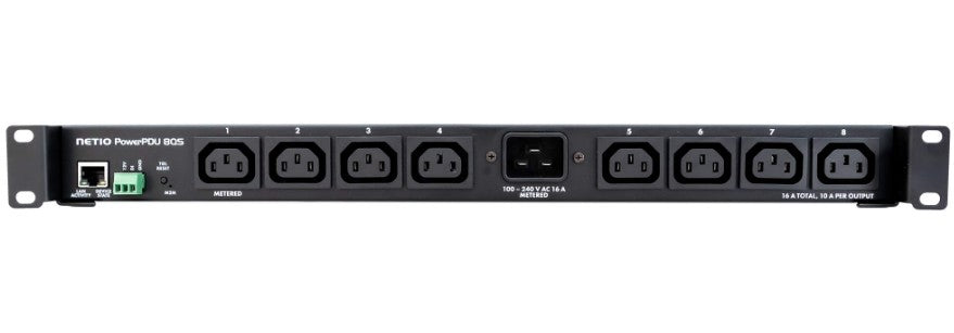 NETIO PowerPDU 8 QS – Rack-PDU Metered, 1-phasig, 8× IEC C13, 16 A, Stecker C20, 1U horizontal