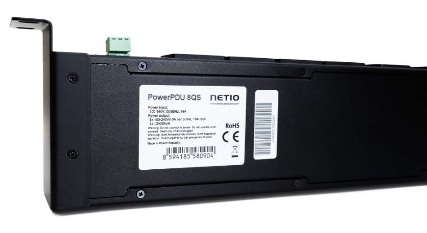 NETIO PowerPDU 8 QS – Rack-PDU Metered, 1-phasig, 8× IEC C13, 16 A, Stecker C20, 1U horizontal