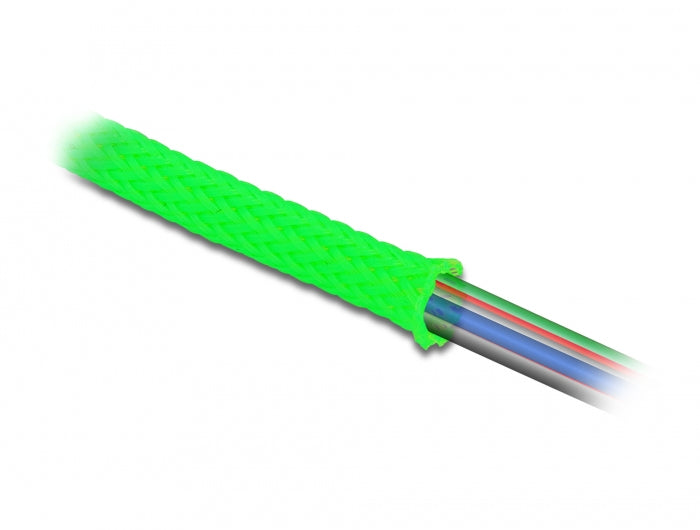 DeLOCK Kabelschlauch, Ø 25 mm, 2 m, dehnbar, zuschneidbar – grün