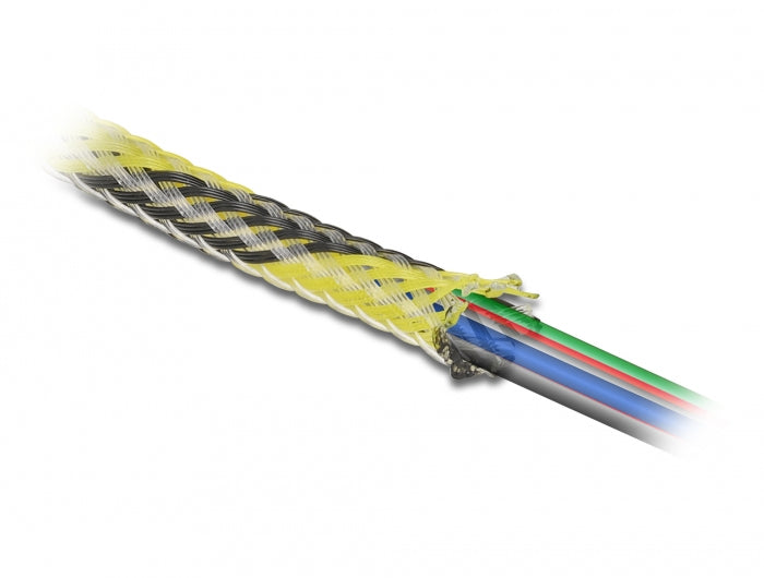 DeLOCK Kabelschlauch, Ø 19 mm × 2 m, zuschneidbar – schwarz/gelb