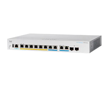 Cisco CBS350 – Managed L3 Switch – 6× 1G + 2× 2,5G, 2× SFP (Combo), PoE+ (8×), PoE-Budget 124 W, 19", 1U