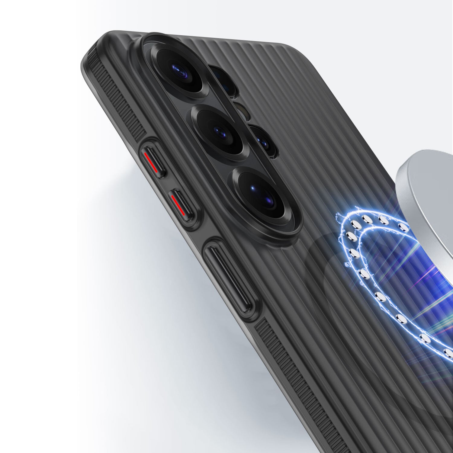 4smarts Design Case Aero Backcover – für Samsung Galaxy S26 Ultra, MagSafe, PC, Schwarz, Gerippt