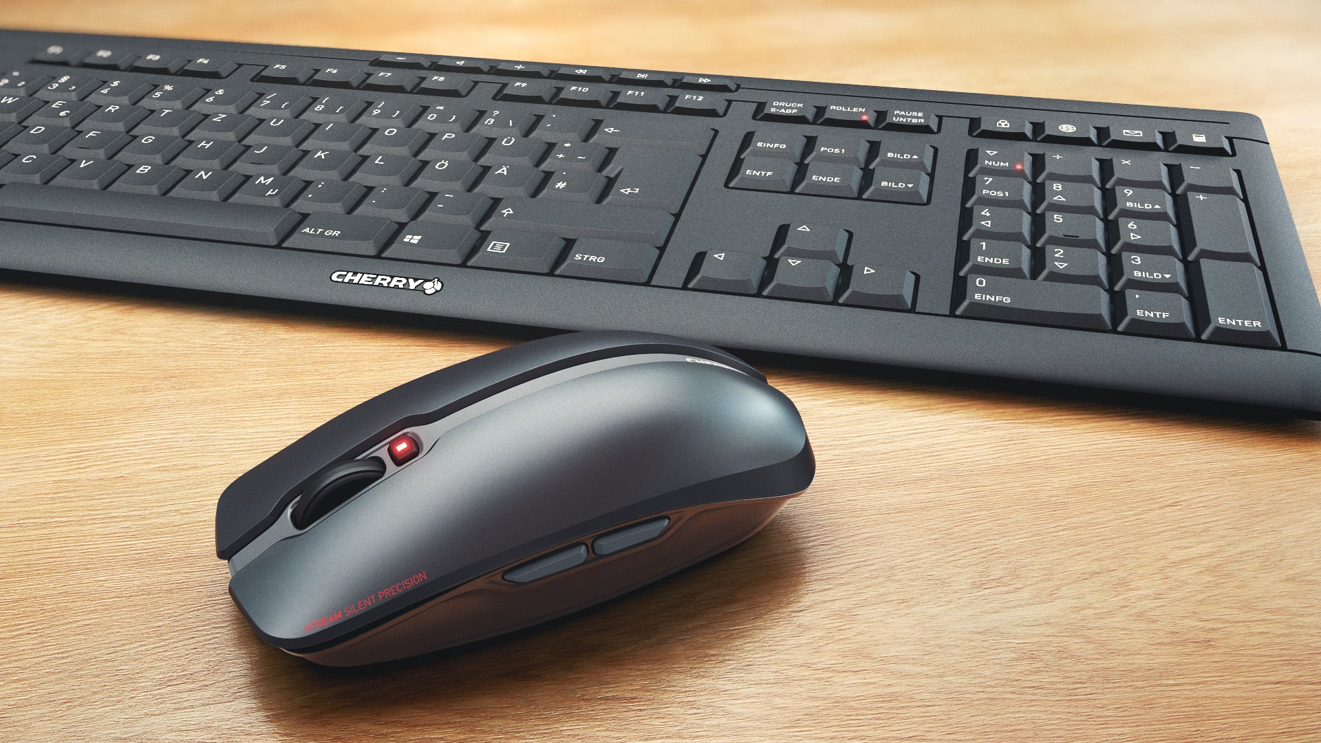 CHERRY Tastatur, kabellos (2,4 GHz), Fullsize (mit Ziffernblock) – für Windows 10, Windows 8 & Windows 7