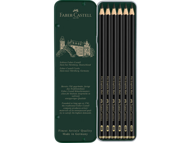 Faber-Castell PITT GRAPHITE Matt Graphit-Set, verschiedene Härten, Box – 5-teilig
