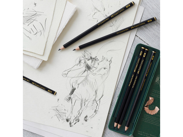 Faber-Castell PITT GRAPHITE Matt Graphit-Set, verschiedene Härten, Box – 5-teilig