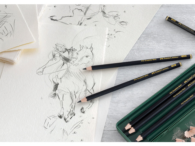 Faber-Castell PITT GRAPHITE Matt Graphit-Set, verschiedene Härten, Box – 5-teilig