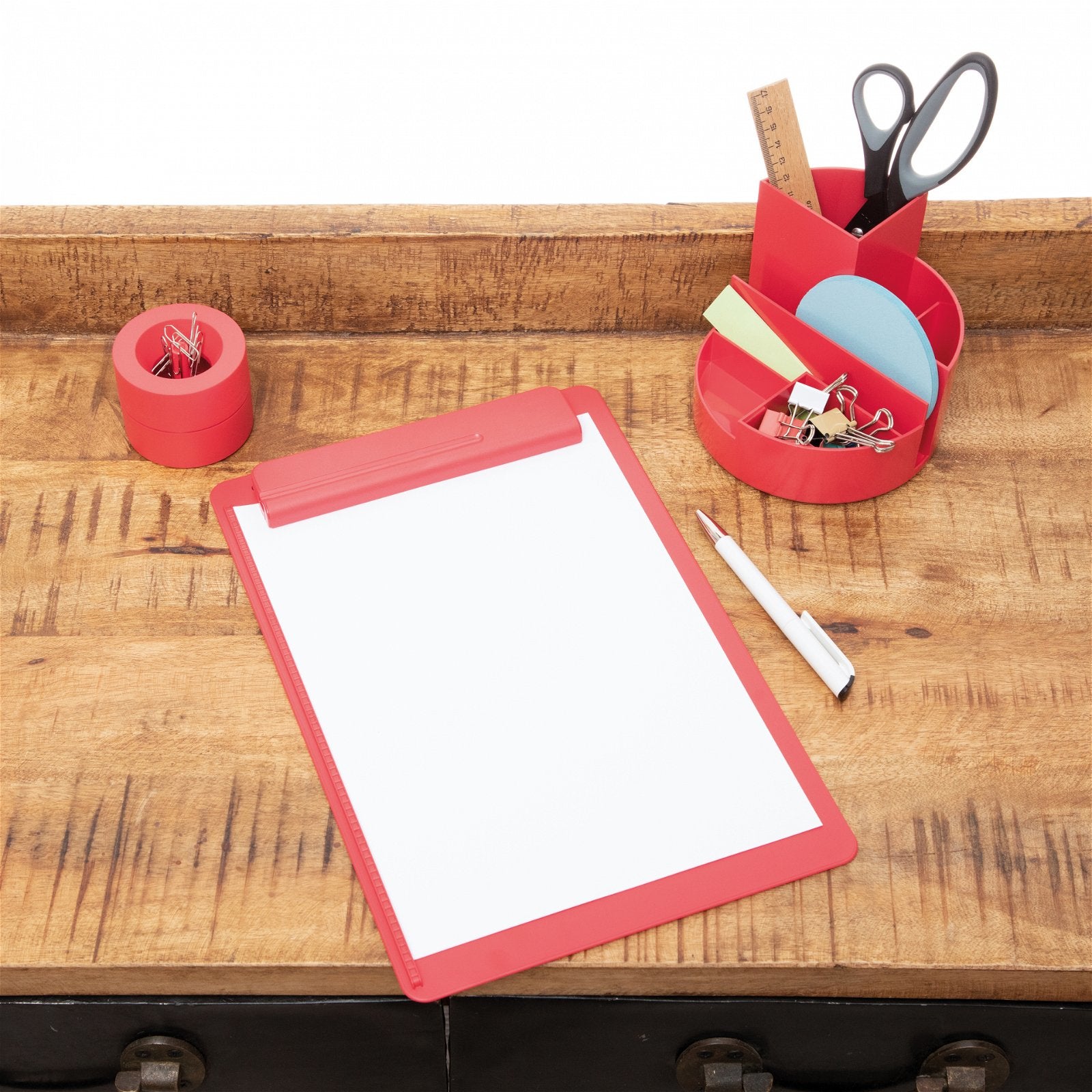 MAUL Klammerspender – Kunststoff, Rot, 73 × 60 mm