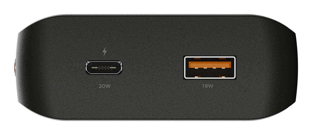 Xtorm Go2 Powerbank 20'000 mAh – 20 W PD, 1× USB-C, 1× USB-A, schwarz/anthrazit