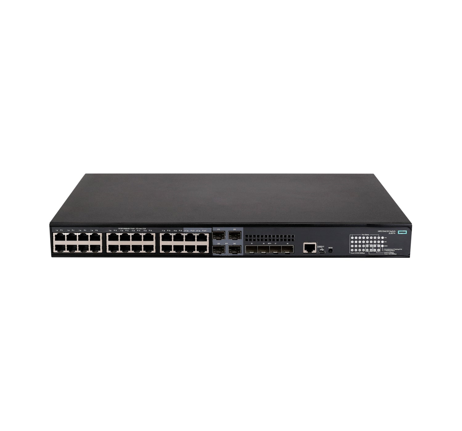 HPE FlexNetwork 5140 – Managed Switch – 24×GbE, 4×SFP+, L3, PoE+ 370 W, 1U