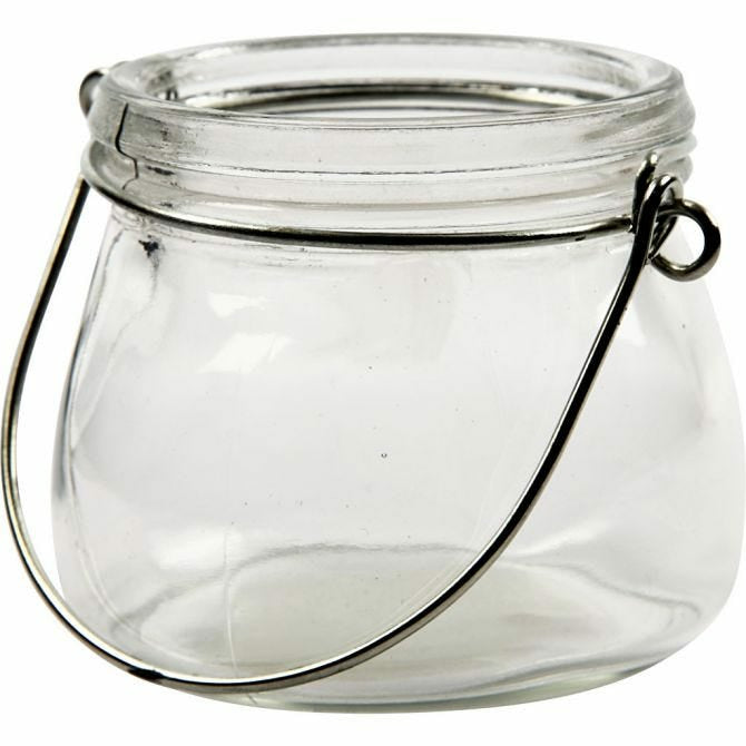 Creativ Company Windlicht – Glas, transparent – Ø 7,5 × 6,5 cm – 12-teilig