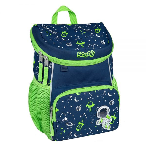 Scooli Kindergartenrucksack – Weltall – Grün/Blau – 20×19×13 cm – Recycelte Materialien