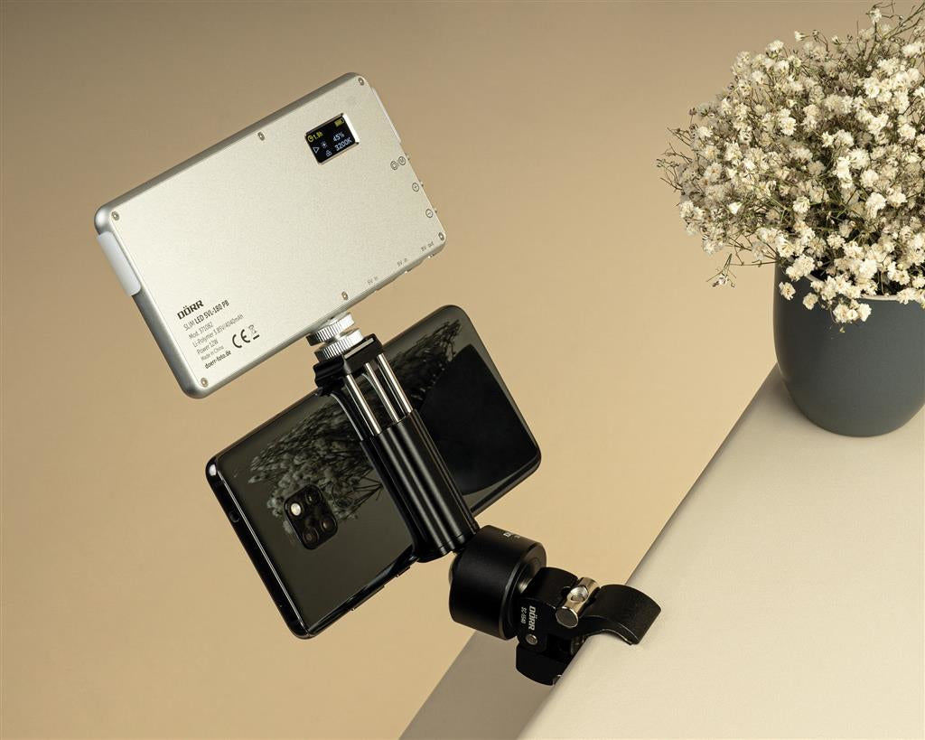 Dörr SH-6580 PRO – Tisch-/Innenbereich-Ständer – Klemmhalterung, für Smartphones, 65–80 mm – Aluminium/Schwarz