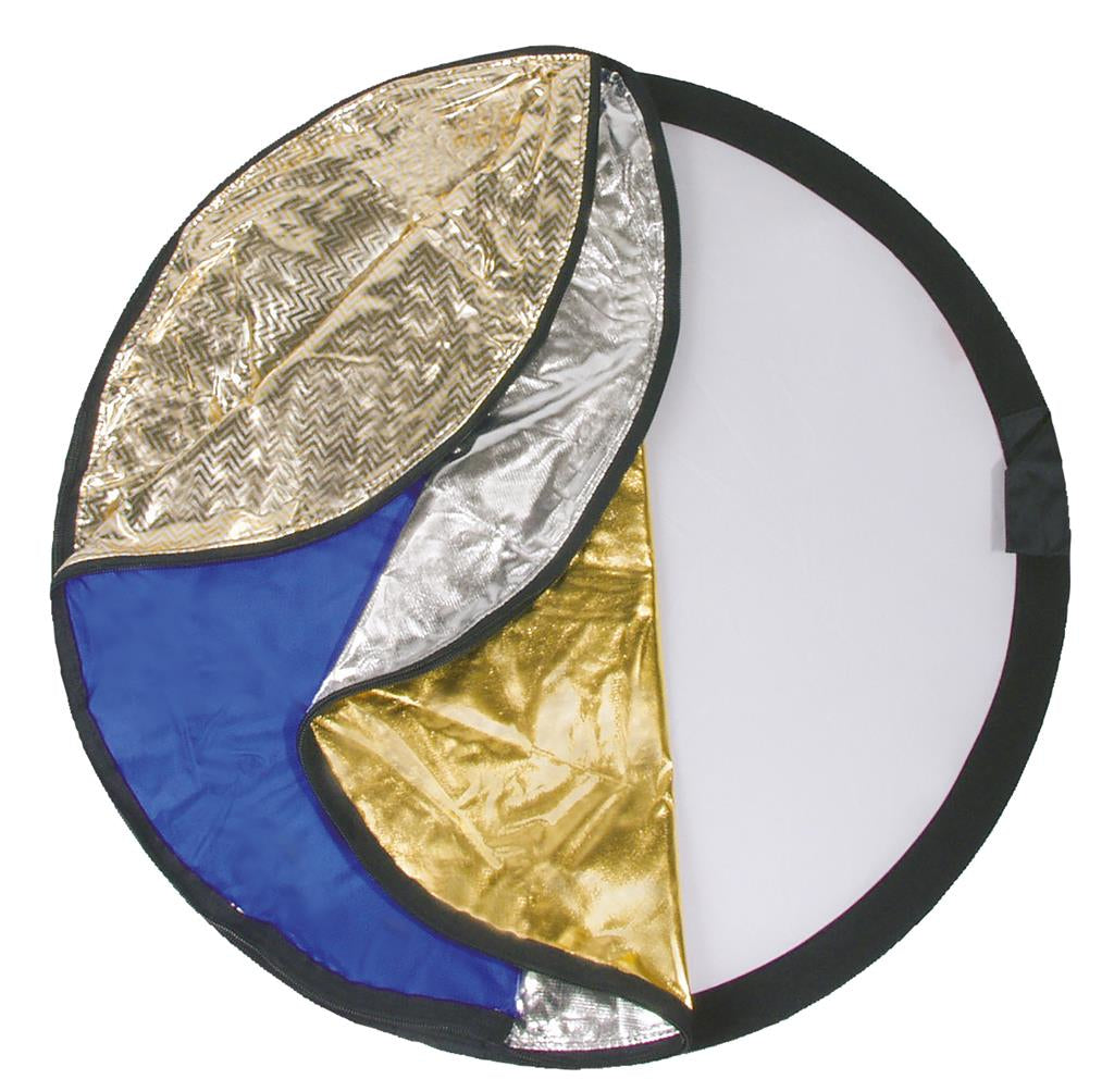 Dörr Faltreflektor Set 7-in-1 Ø 107 cm – rund, Schwarz/Blau/Gold/Silber/Weiss/Gelb