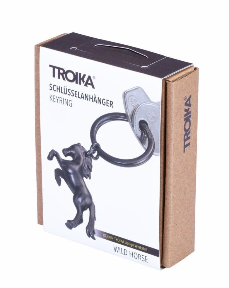 TROIKA Schlüsselanhänger Wild Horse – Eisenguss, Silber, 81 × 46 × 13 mm