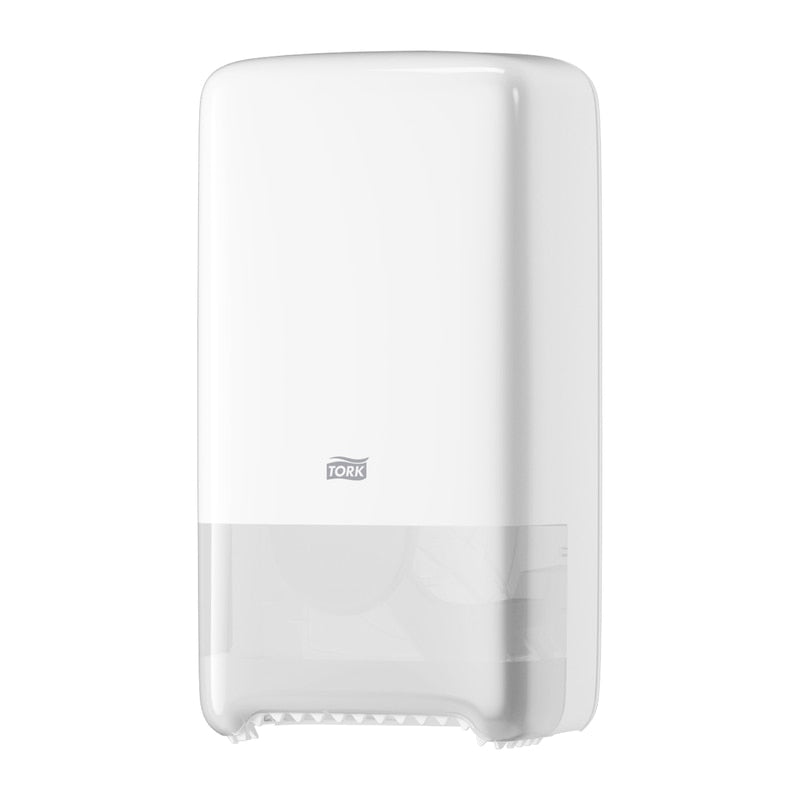 Tork Elevation Compact (T6) – Toilettenpapierspender – Kunststoff, weiss, 18,4 × 14 × 34,4 cm