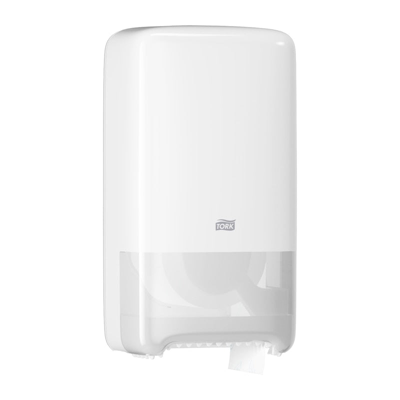Tork Elevation Compact (T6) – Toilettenpapierspender – Kunststoff, weiss, 18,4 × 14 × 34,4 cm