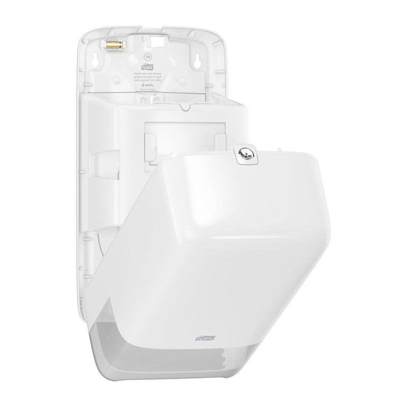 Tork Elevation Compact (T6) – Toilettenpapierspender – Kunststoff, weiss, 18,4 × 14 × 34,4 cm
