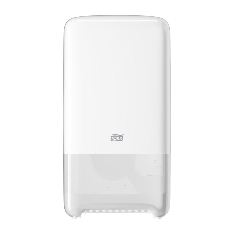 Tork Elevation Compact (T6) – Toilettenpapierspender – Kunststoff, weiss, 18,4 × 14 × 34,4 cm
