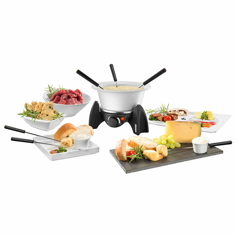 Unold Fondue-Set 48615 – Edelstahl, 0,8 l, 6 Gabeln, elektrisch